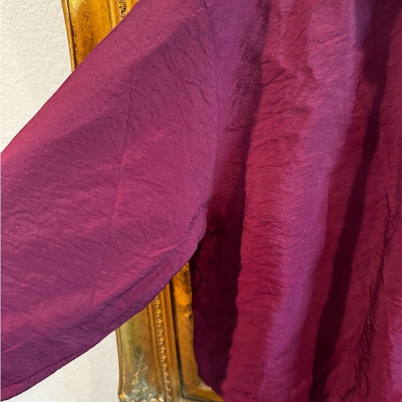 Young Fabulous & Broke NEW Tie Cinch Waist Boxy Purple Long Sleeve Button Down M - Picture 4 of 7